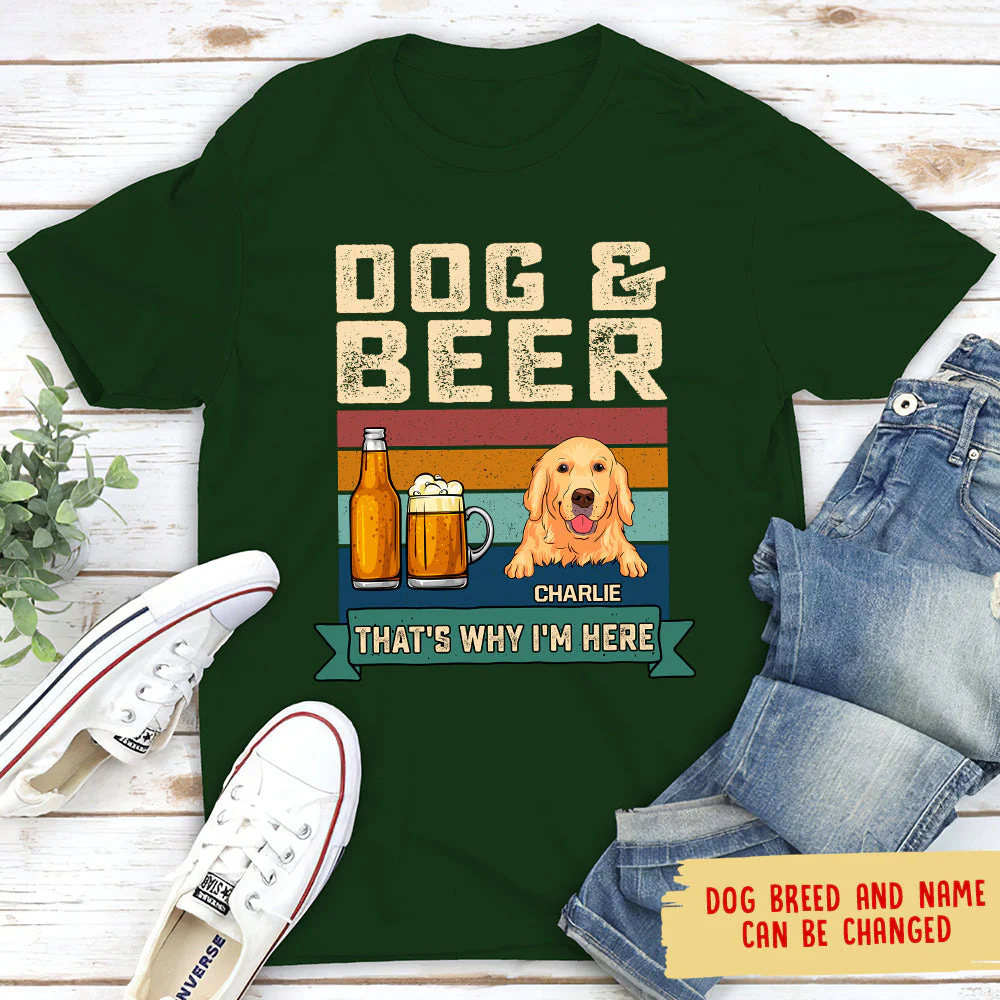 Dog And Beer - Personalized Custom Unisex T-shirt - Image 3