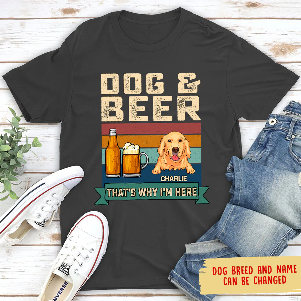 Dog And Beer - Personalized Custom Unisex T-shirt - Image 4