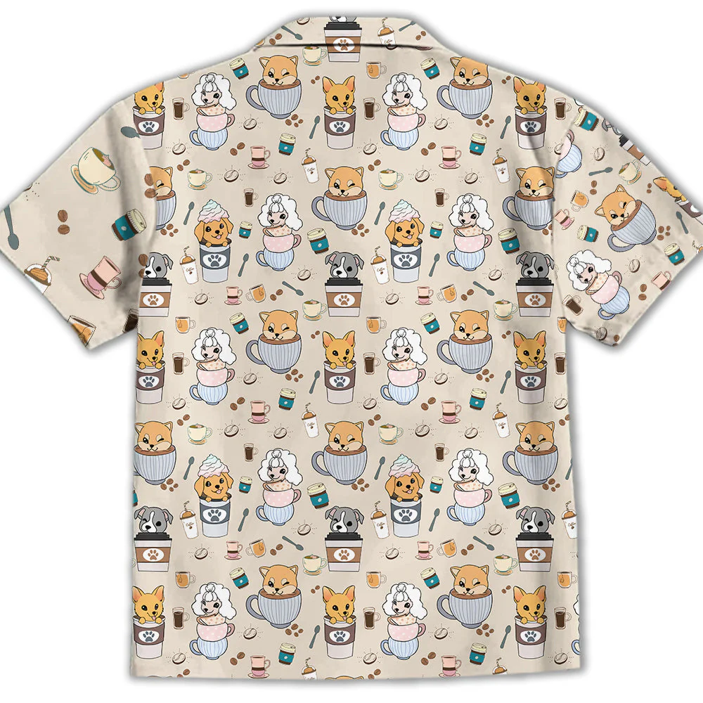 Dog And Cafe 4 - Kids Button-up Shirt - Image 4