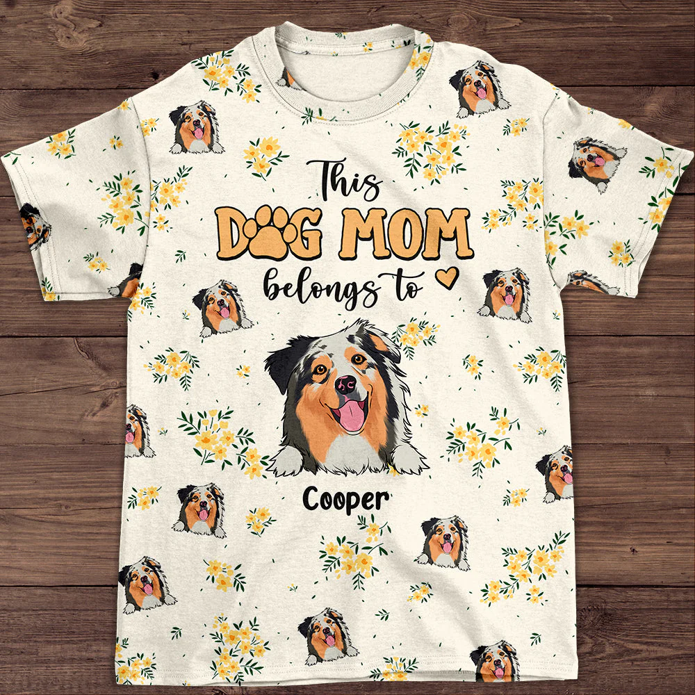 Dog And Flower Seamless - Personalized Custom All-over-print T-shirt - Image 4