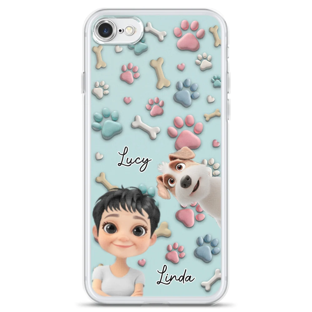 Dog And Human Cartoon - Personalized Custom Phone Case - Image 4