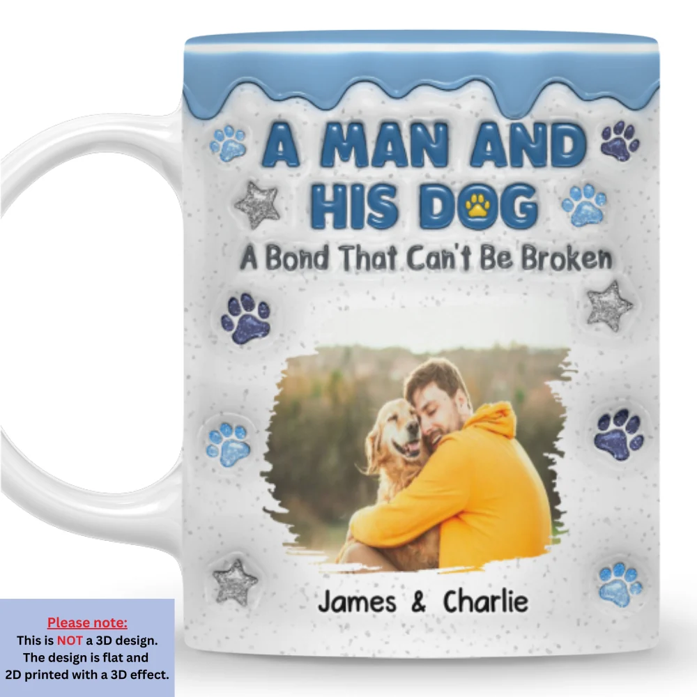 Dog And Man Photo - Personalized Custom 3D Inflated Effect Coffee Mug - Image 6