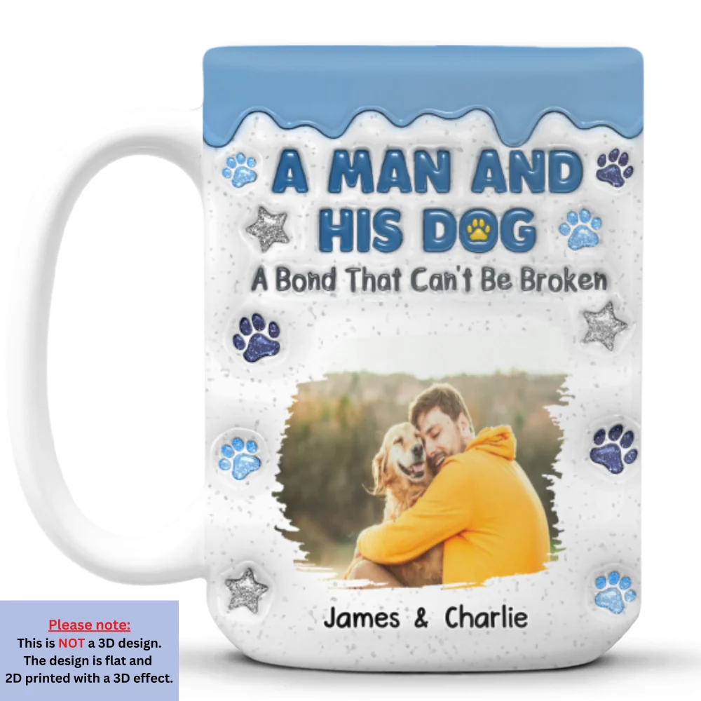 Dog And Man Photo - Personalized Custom 3D Inflated Effect Coffee Mug - Image 7