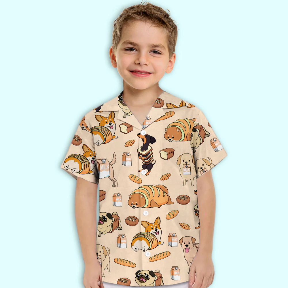 Dog And Milk - Kids Button-up Shirt - Image 2