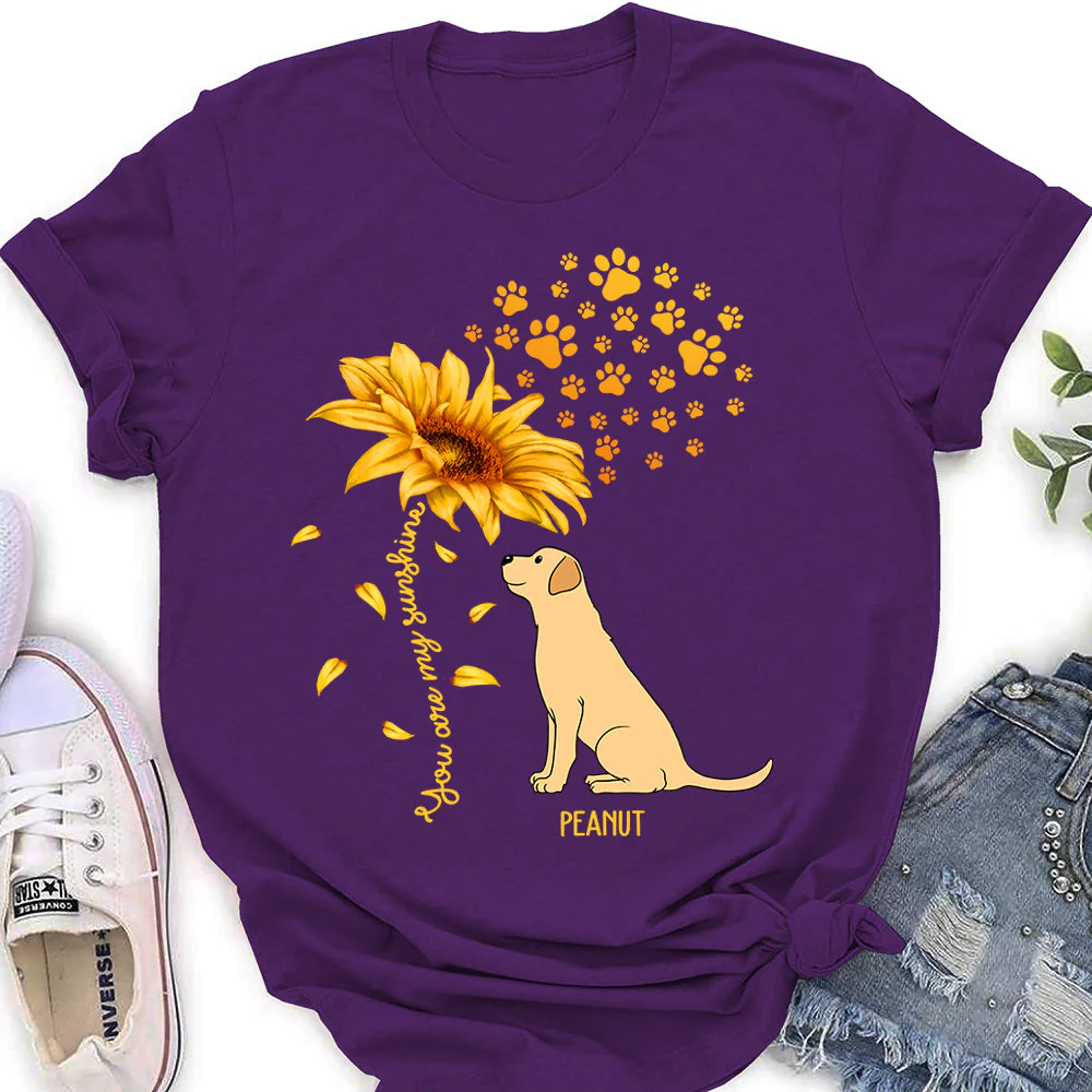 Dog And Sunflower - Personalized Custom Women's T-shirt - Image 3