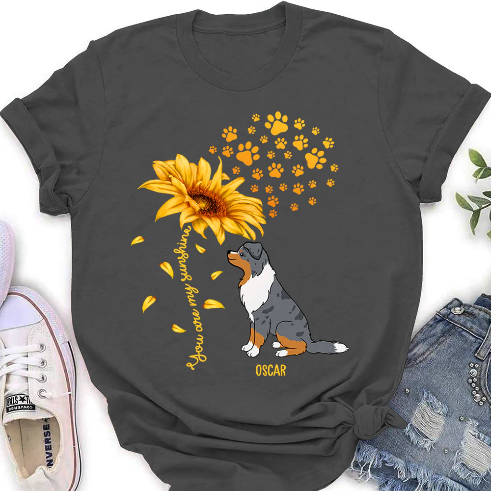 Dog And Sunflower - Personalized Custom Women's T-shirt - Image 4
