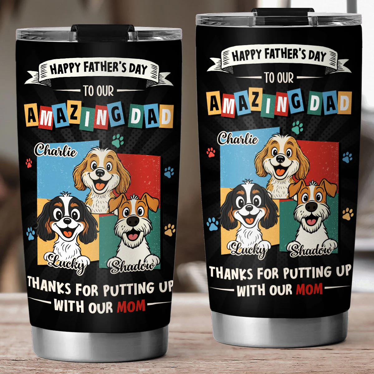 Dog Approved Dad - Personalized Custom Tumbler - Image 3
