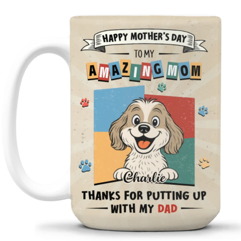 Dog Approved Mom - Personalized Custom Coffee Mug - Image 8