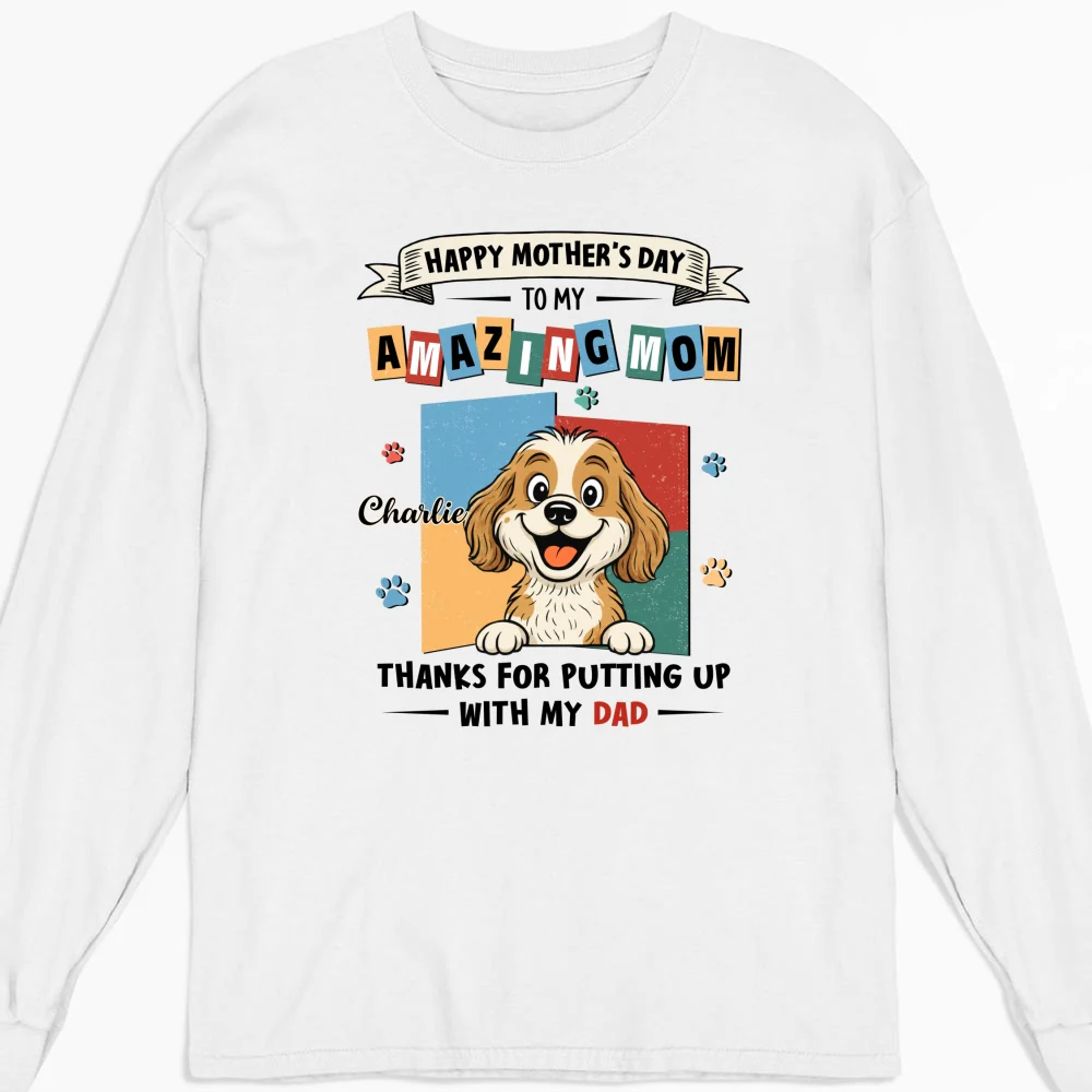 Dog Approved Mom - Personalized Custom Long Sleeve T-Shirt - Image 4