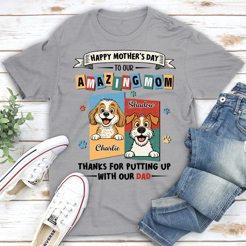 Dog Approved Mom - Personalized Custom Unisex T-Shirt - Image 2