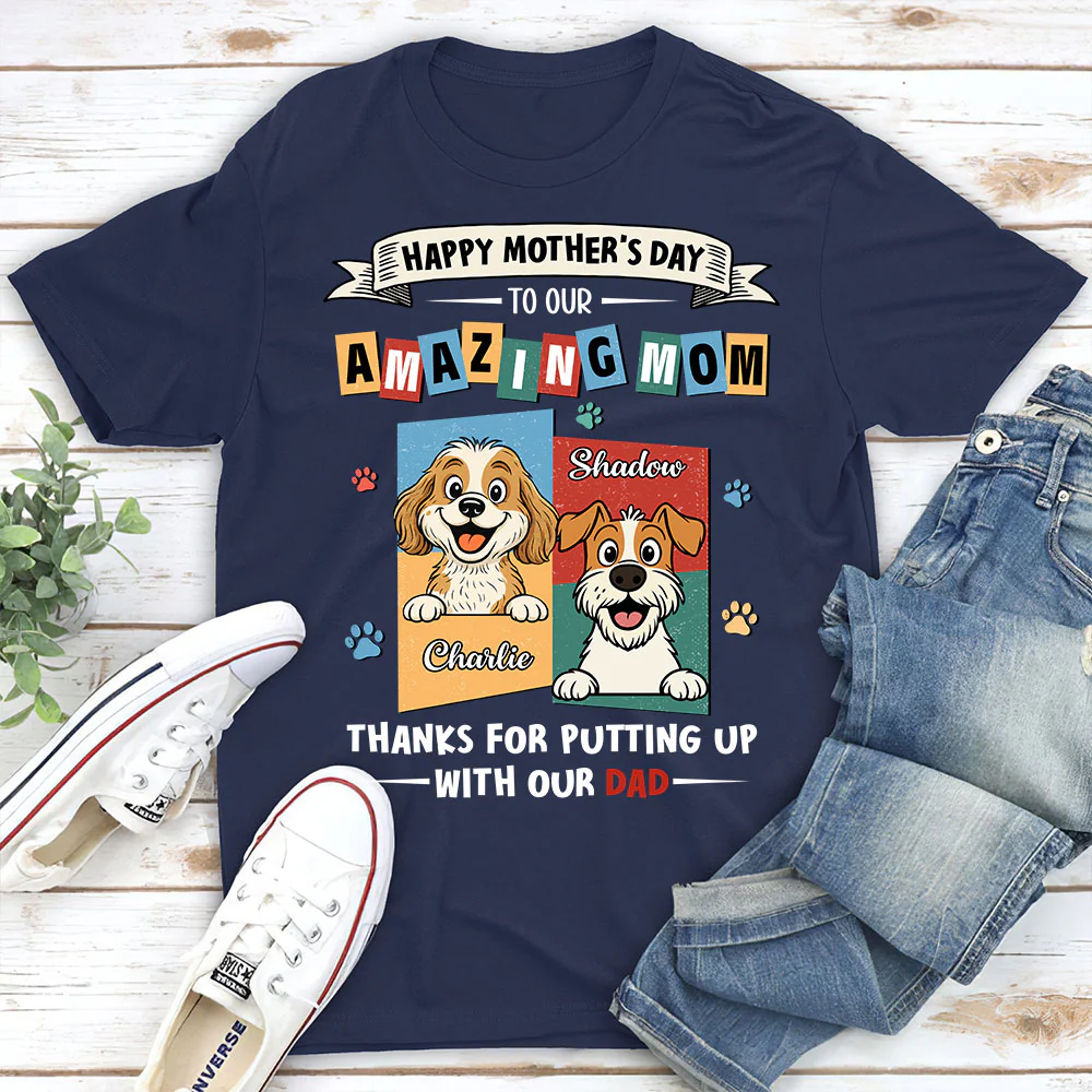 Dog Approved Mom Ver 2 - Personalized Custom Unisex T-Shirt - Image 2