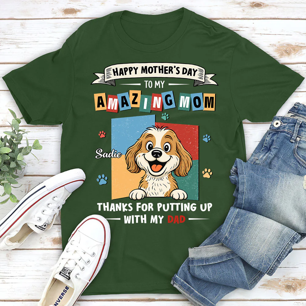 Dog Approved Mom Ver 2 - Personalized Custom Unisex T-Shirt - Image 4