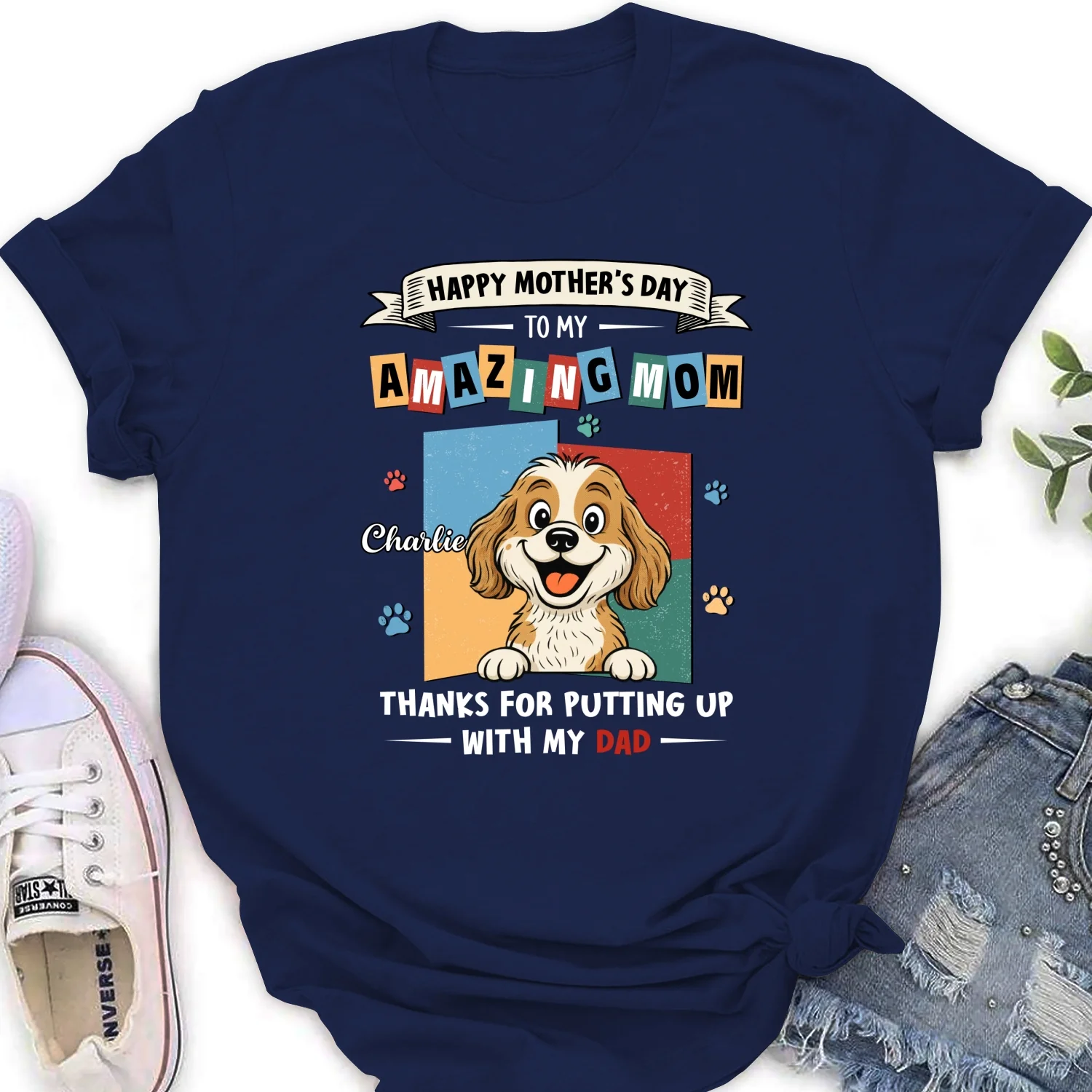 Dog Approved Mom Ver 2 - Personalized Custom Women's T-Shirt - Image 6