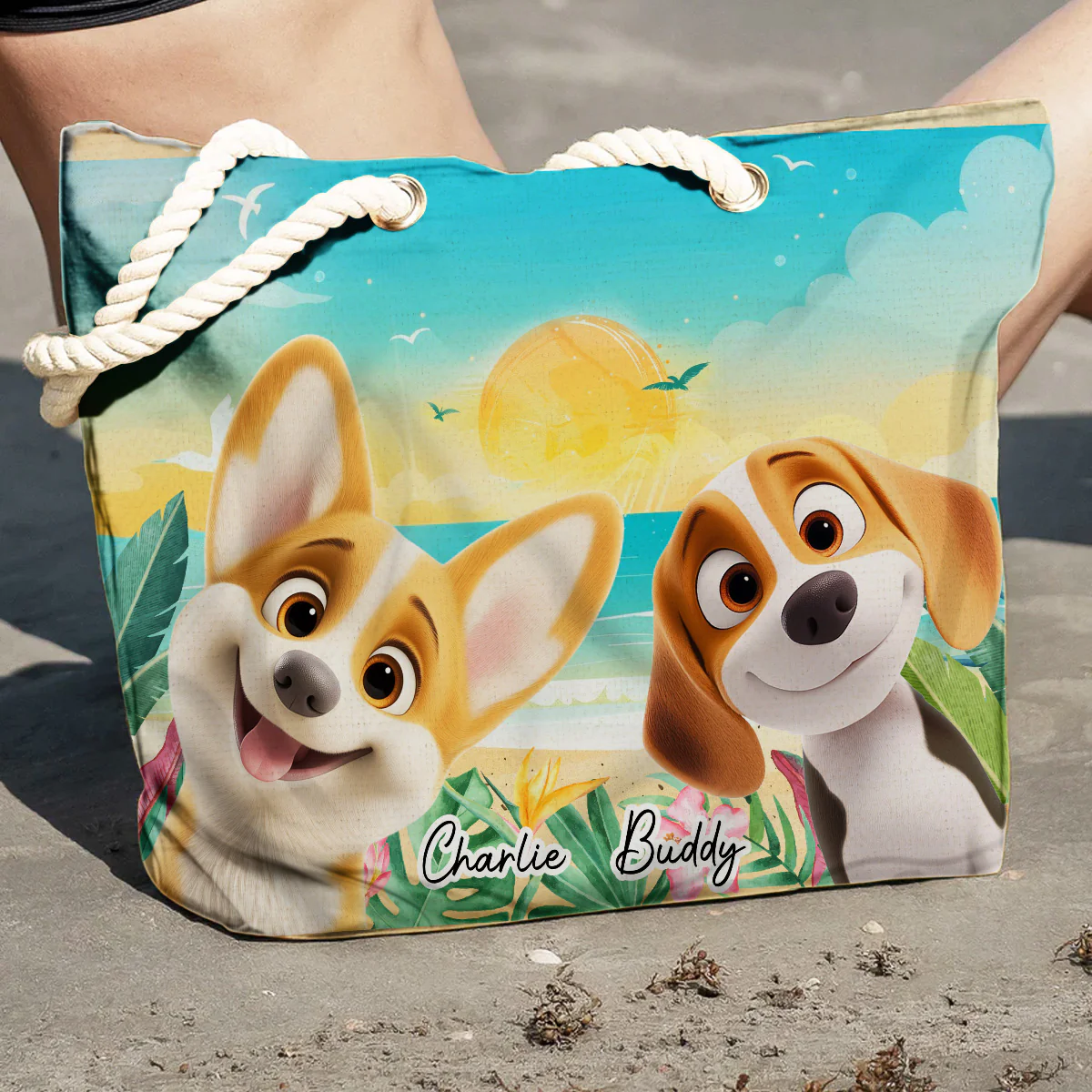 Dog At The Beach - Personalized Custom Beach Bag - Image 5