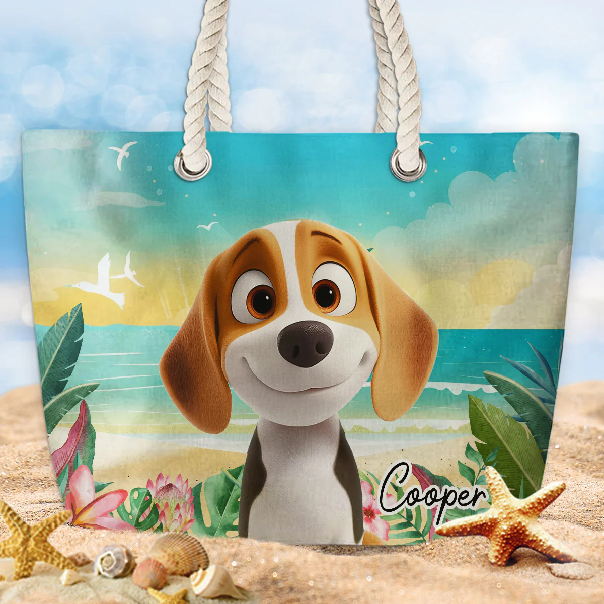 Dog At The Beach - Personalized Custom Beach Bag - Image 6