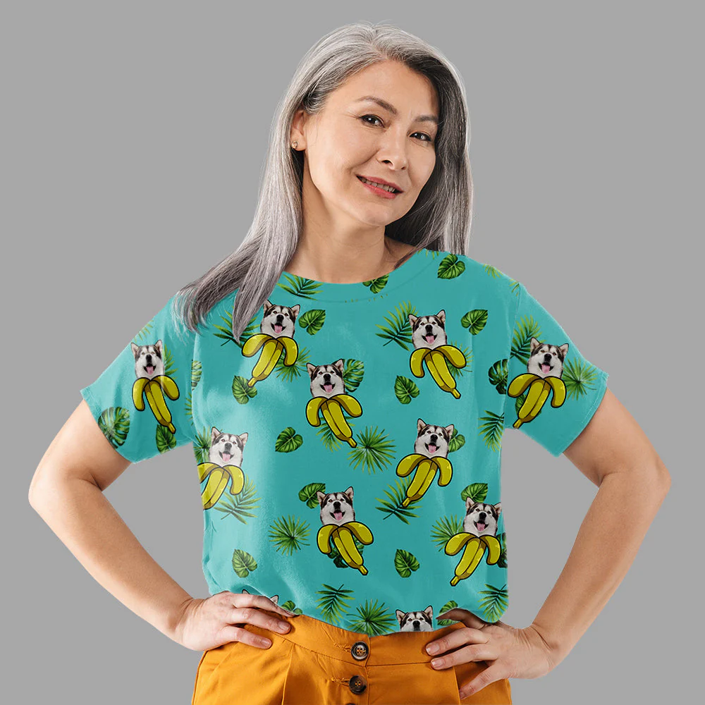 Dog Banana - Personalized Custom Photo All-over-print T-shirt - Image 4