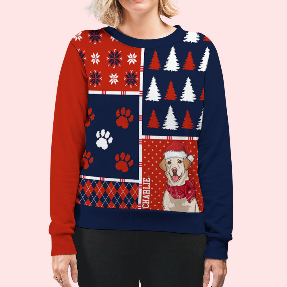 Dog Blocks - Personalized Custom All-Over-Print Sweatshirt - Image 3