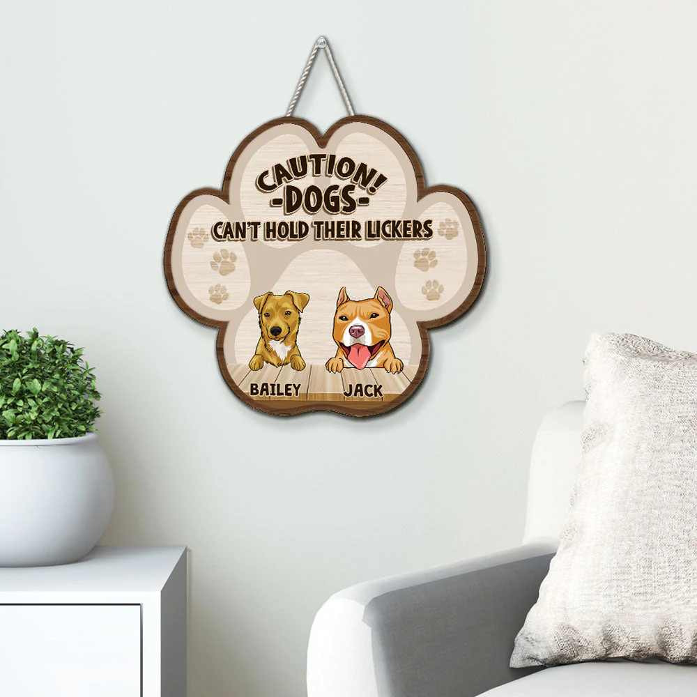 Dog Can Not Hold Licker - Personalized Custom Wood Sign - Image 5