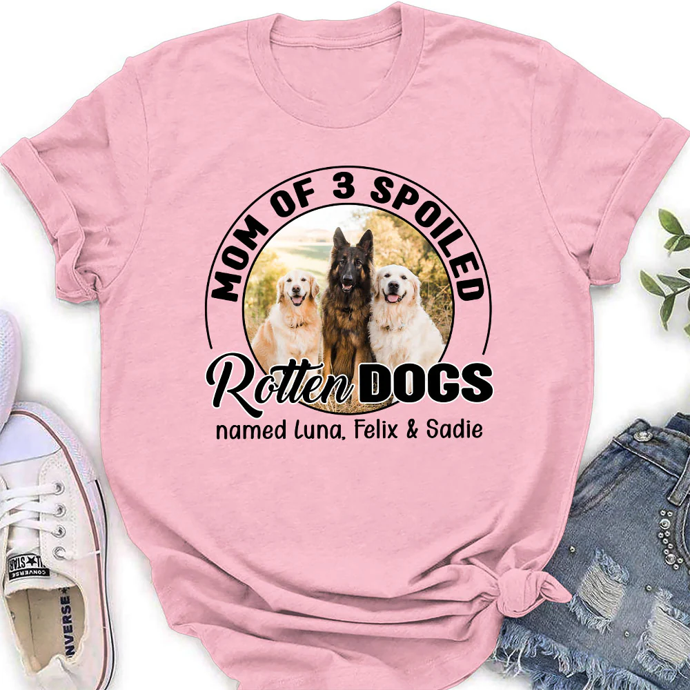 Dog Caricature Cartoon Photo - Personalized Custom Women's T-Shirt - Image 4