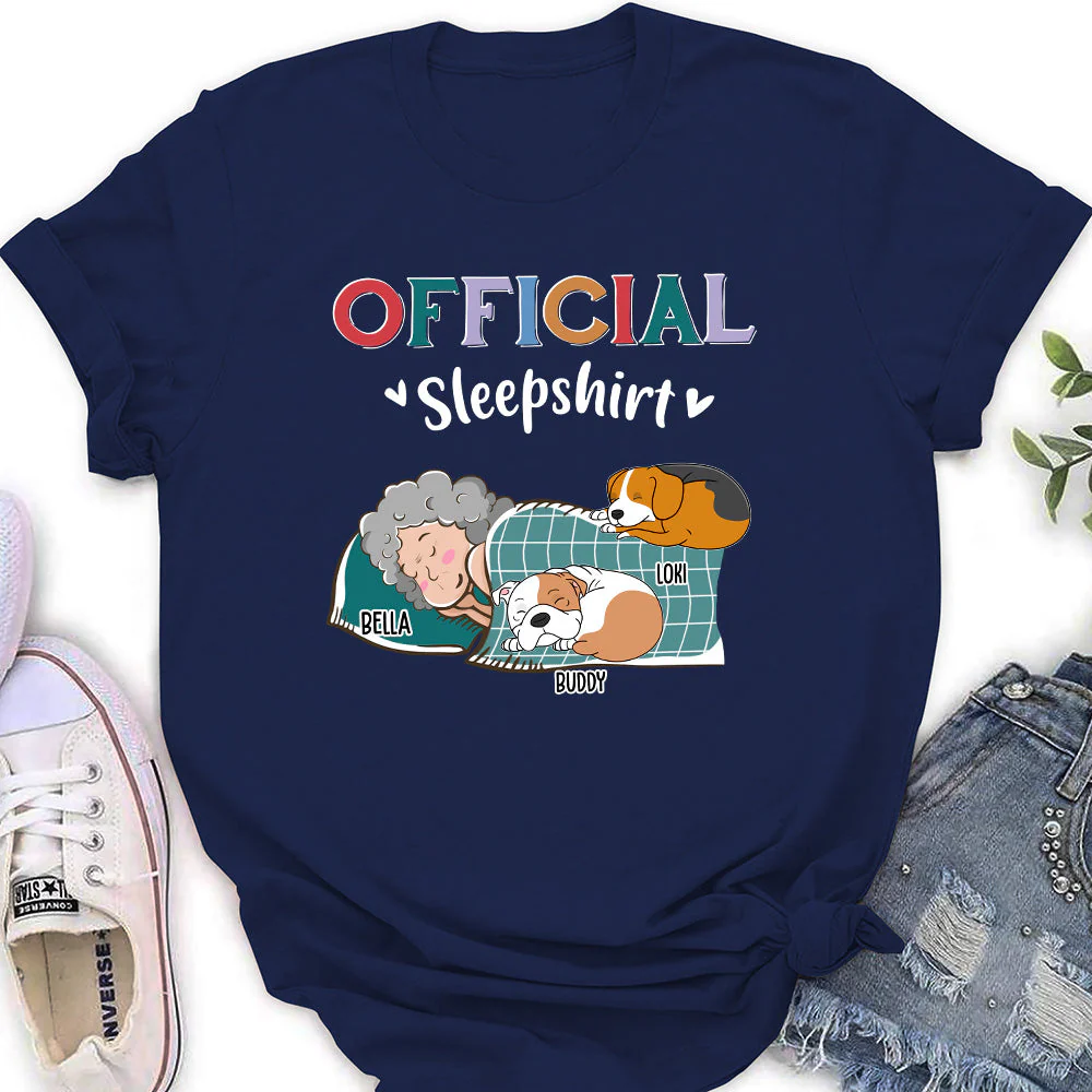 Dog Curled Up Sleepshirt - Personalized Custom Women's T-shirt - Image 3