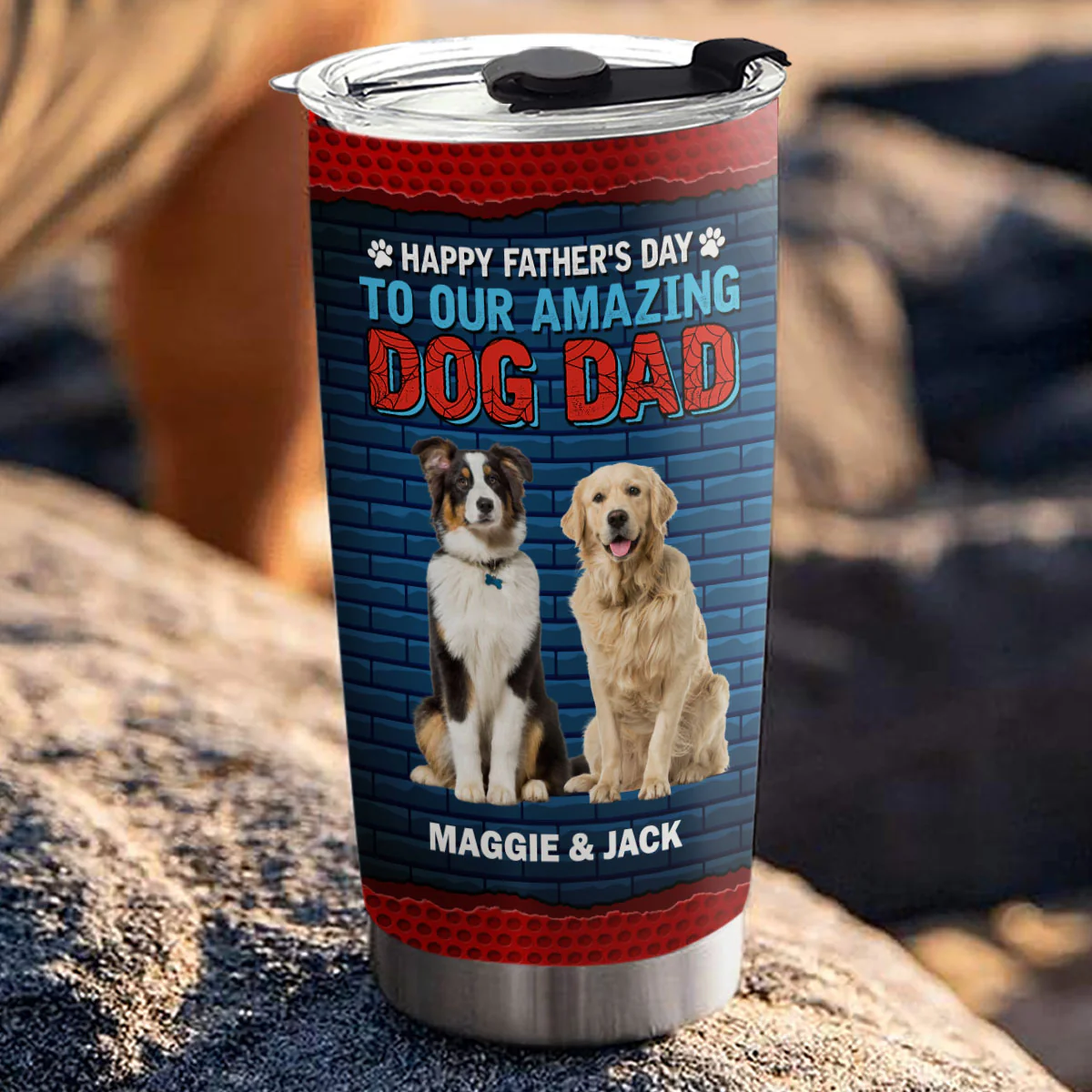 Dog Dad Amazing Photo - Personalized Custom Tumbler - Image 3