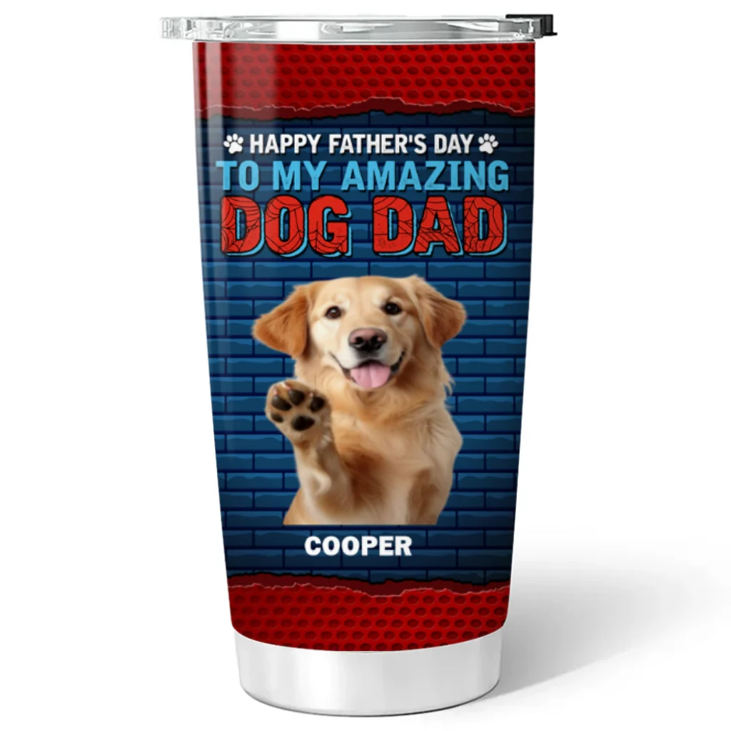 Dog Dad Amazing Photo - Personalized Custom Tumbler - Image 5