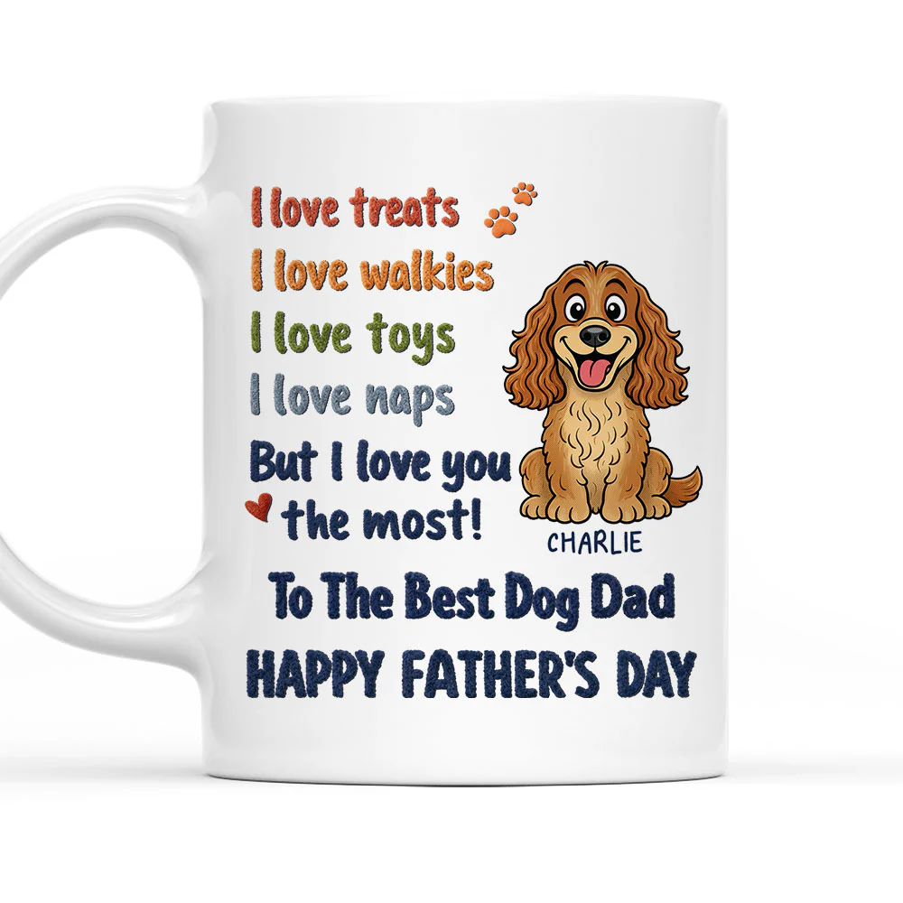Dog Dad Better Than Treats - Personalized Custom Coffee Mug