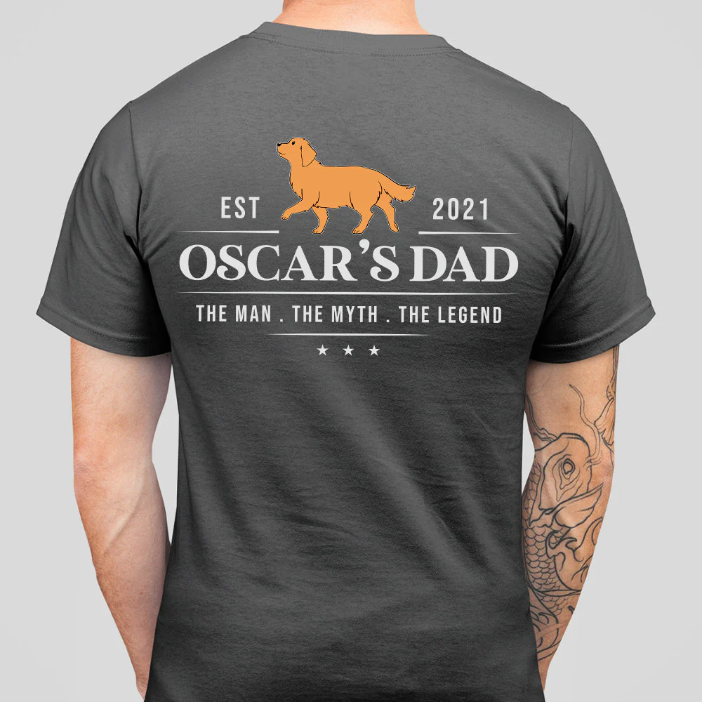 Dog Dad Est Year - Personalized Custom Unisex T-shirt - Image 4