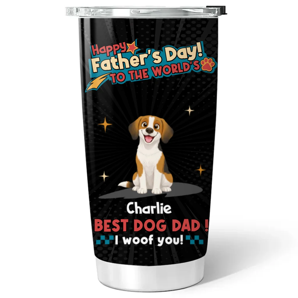 Dog Dad Forever - Personalized Custom Tumbler - Image 5