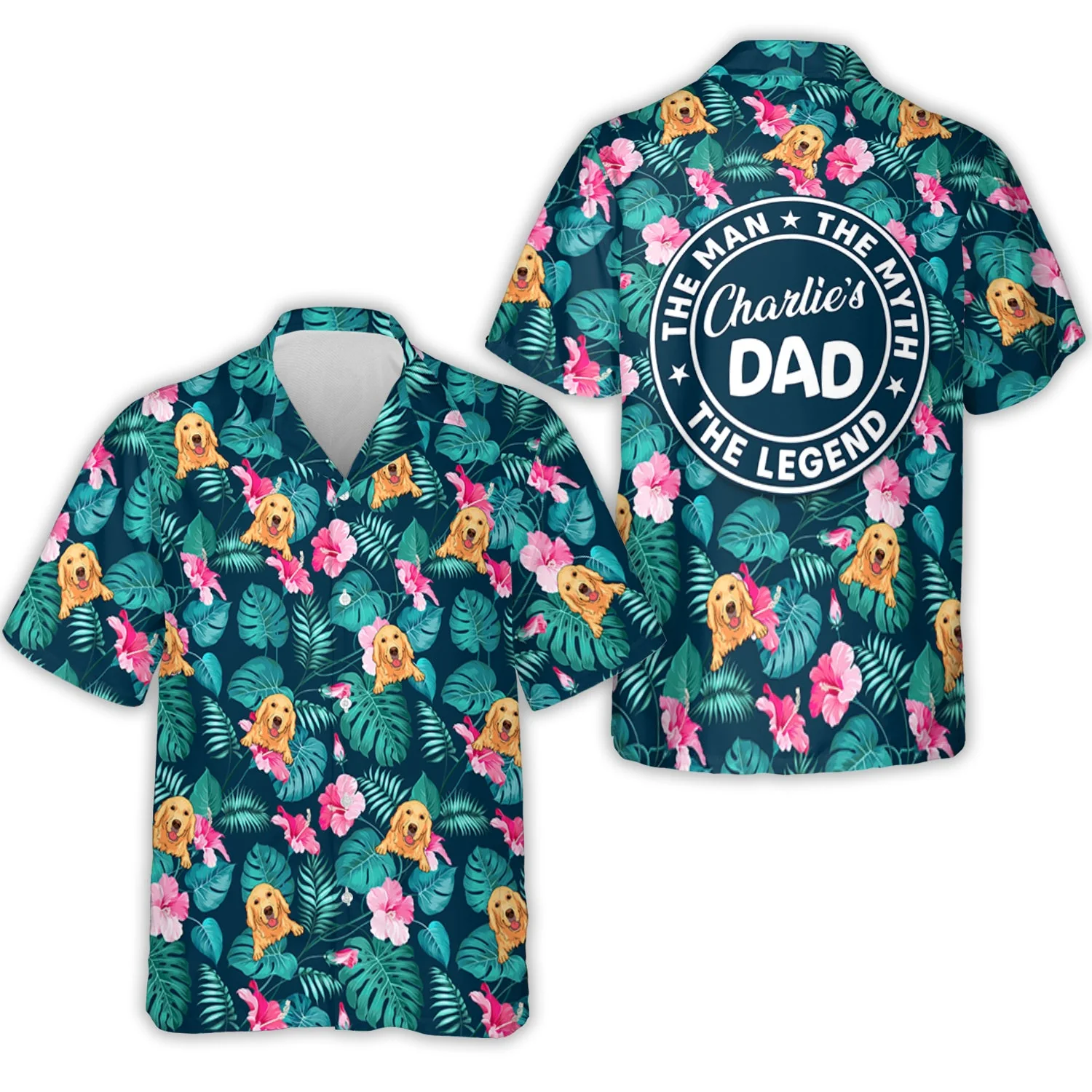 Dog Dad Legend - Personalized Custom Hawaiian Shirt