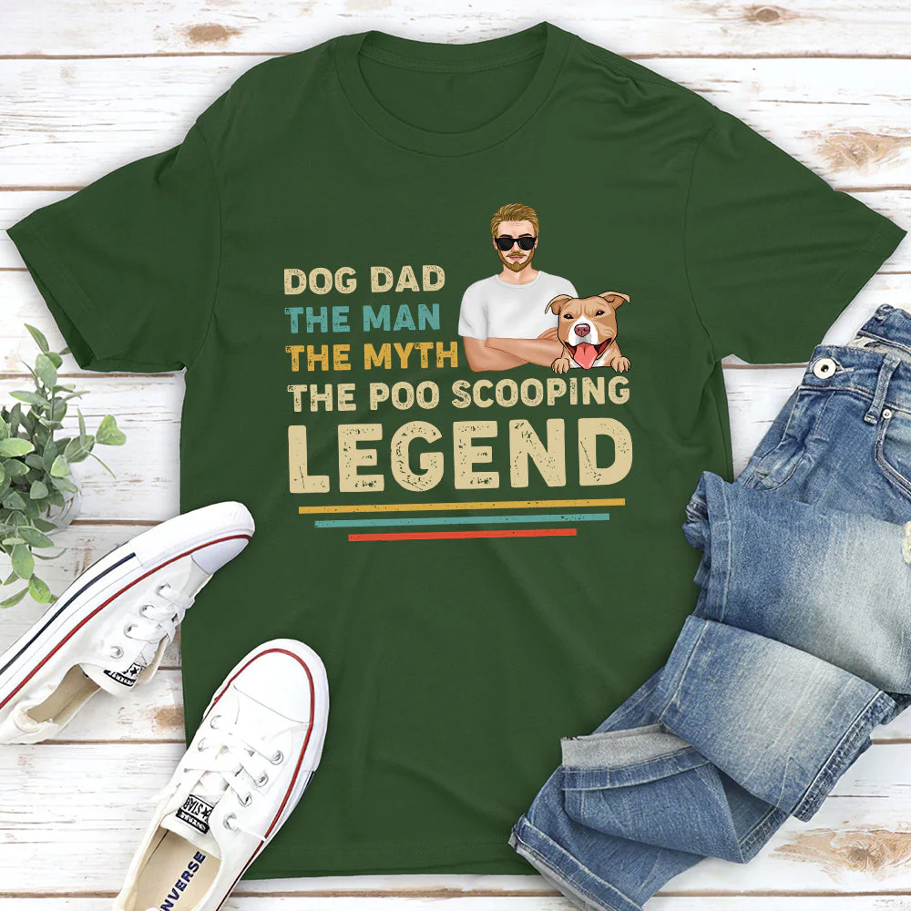 Dog Dad Legend Retro - Personalized Custom Unisex T-shirt - Image 2