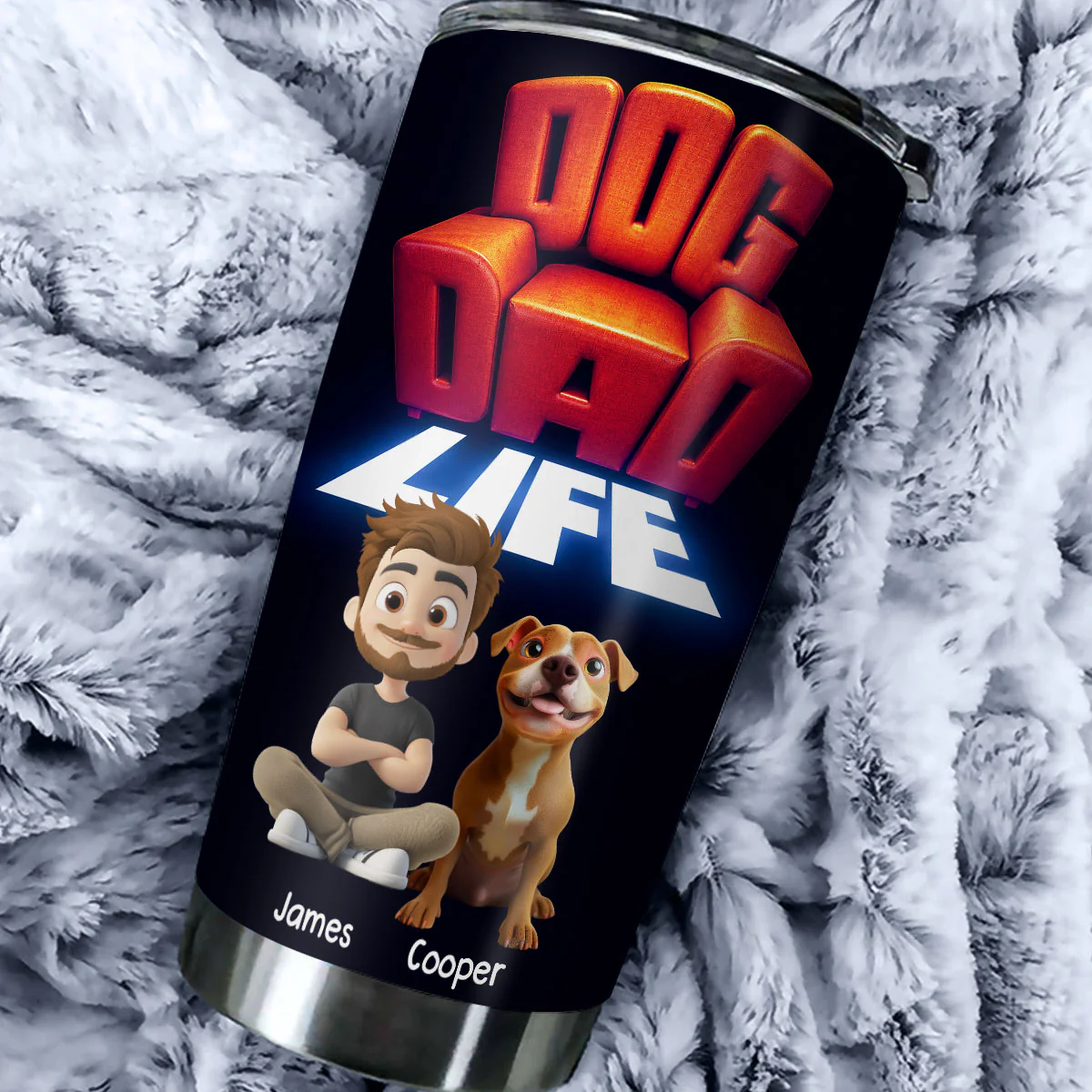 Dog Dad Life - Personalized Custom Tumbler - Image 2