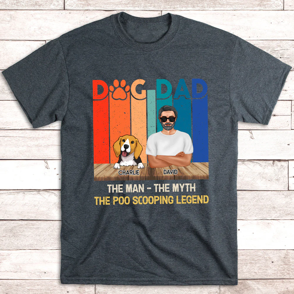 Dog Dad Man - Personalized Custom Unisex T-shirt - Image 2