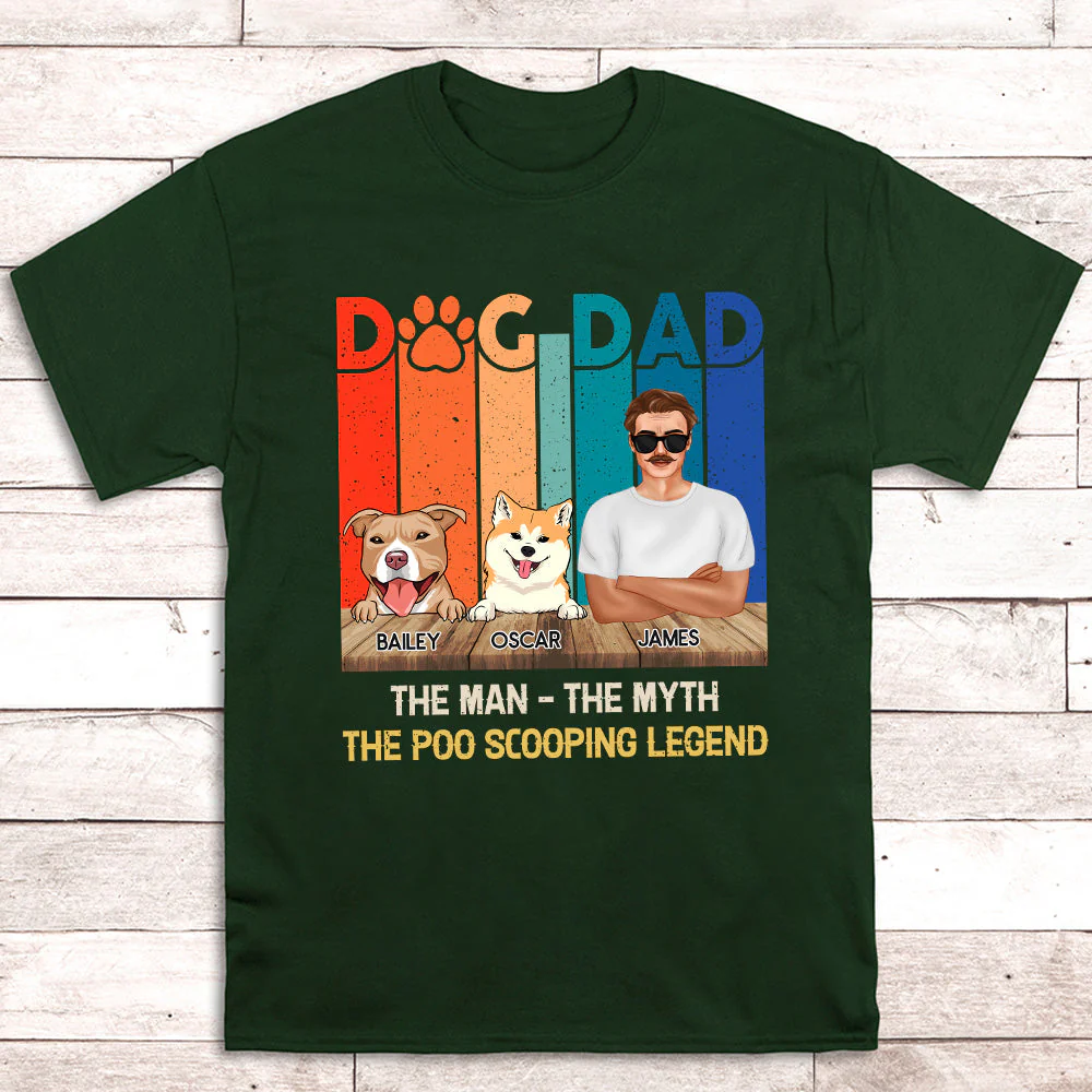 Dog Dad Man - Personalized Custom Unisex T-shirt - Image 3