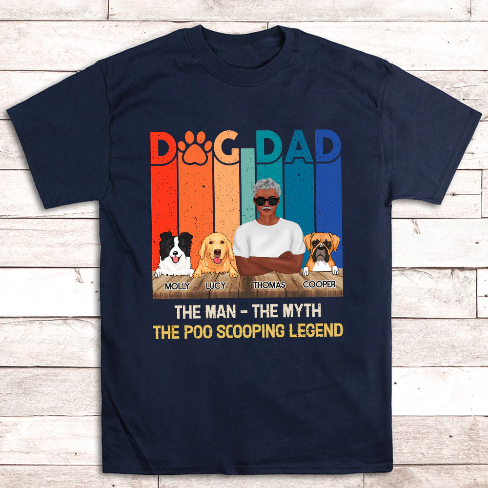 Dog Dad Man - Personalized Custom Unisex T-shirt - Image 4