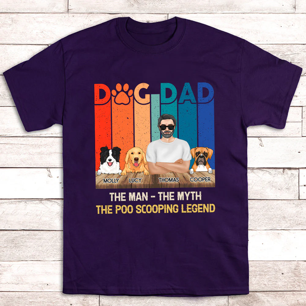Dog Dad Man - Personalized Custom Unisex T-shirt - Image 5