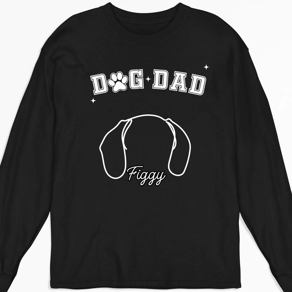 Dog Dad Mom Line - Personalized Custom Long Sleeve T-shirt - Image 5
