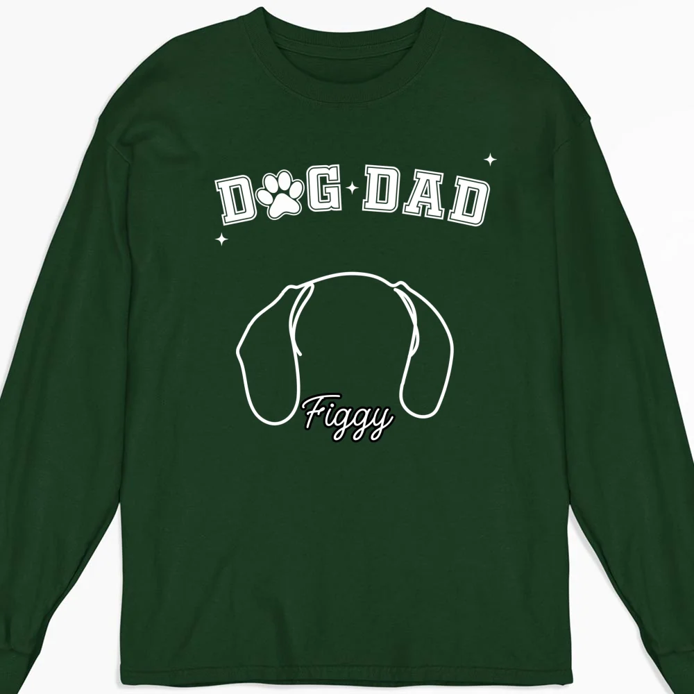 Dog Dad Mom Line - Personalized Custom Long Sleeve T-shirt - Image 7