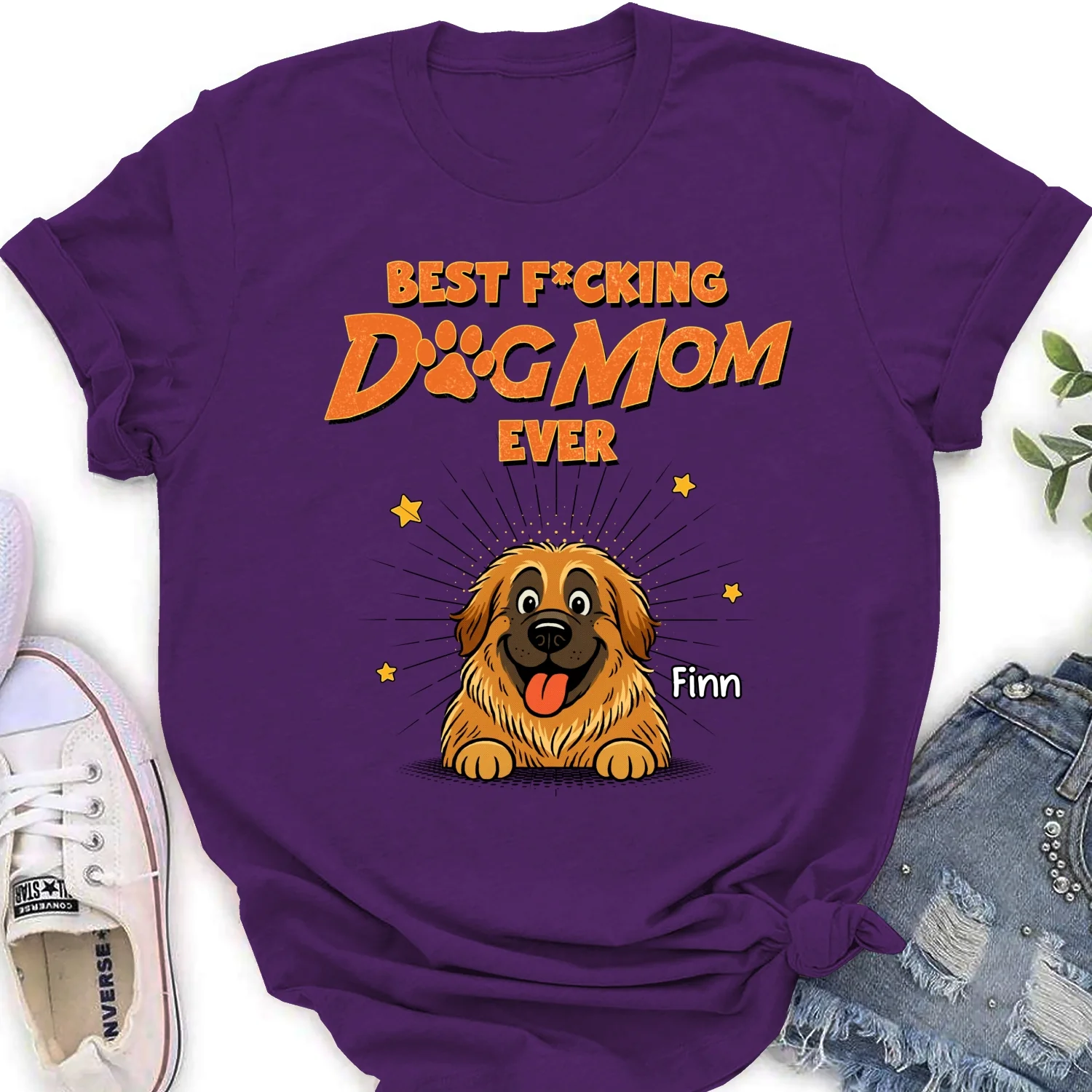 Dog Dad Mom Retro Ever - Personalized Custom Women's T-Shirt - Image 10