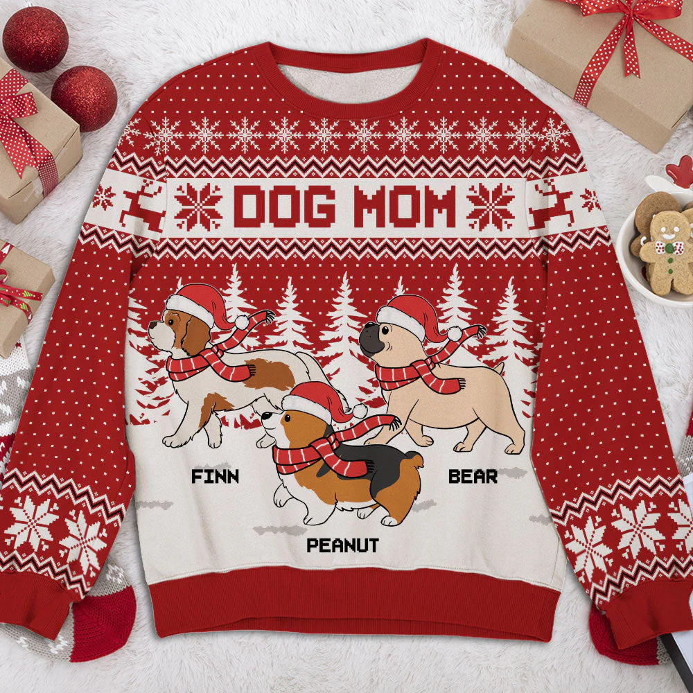 Dog Mom/Dad Snow Forest - Personalized Custom All-Over-Print Sweatshirt - Image 2