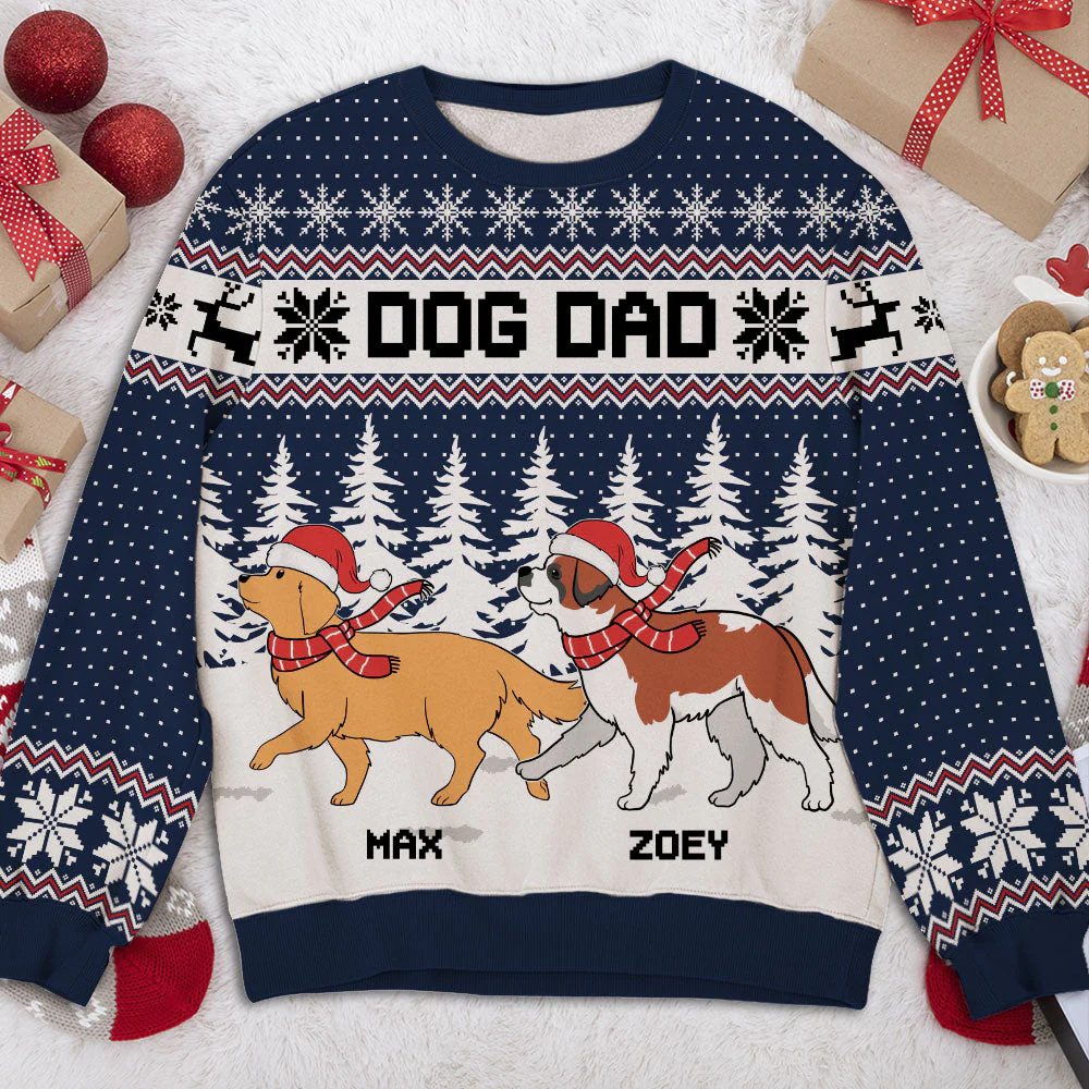 Dog Mom/Dad Snow Forest - Personalized Custom All-Over-Print Sweatshirt - Image 3