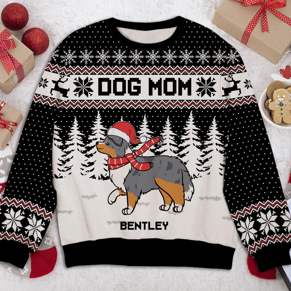 Dog Mom/Dad Snow Forest - Personalized Custom All-Over-Print Sweatshirt - Image 4