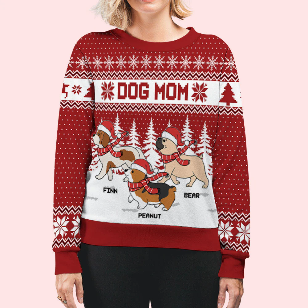 Dog Mom/Dad Snow Forest - Personalized Custom All-Over-Print Sweatshirt - Image 5