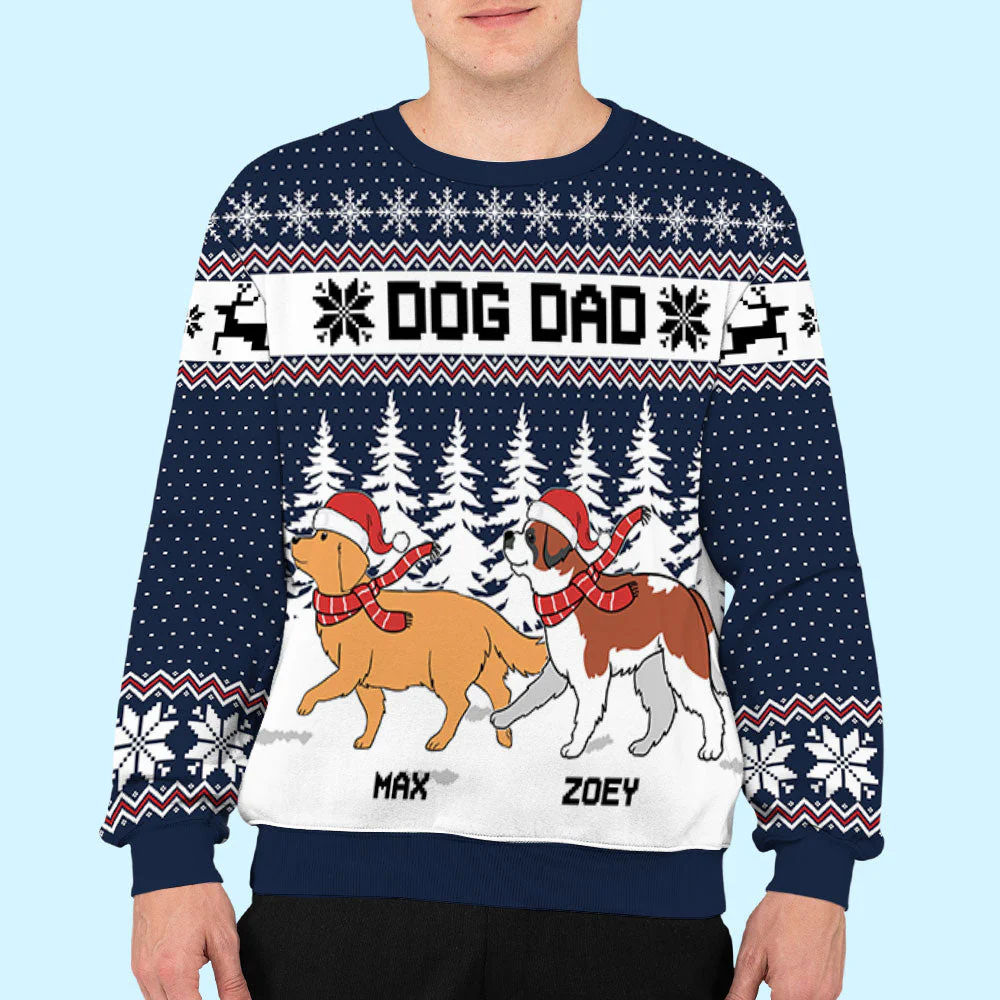Dog Mom/Dad Snow Forest - Personalized Custom All-Over-Print Sweatshirt - Image 7