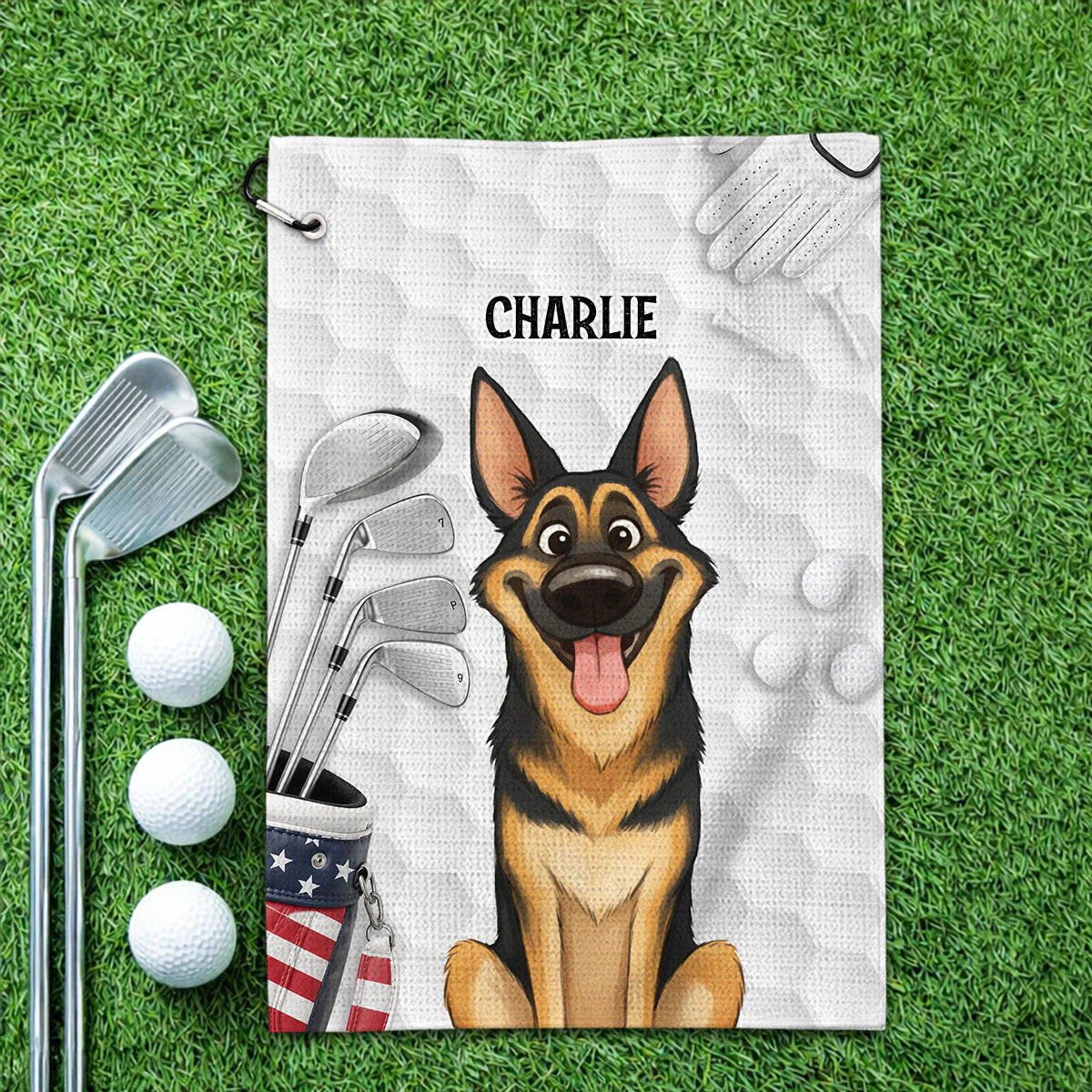 Dog Dad On Par - Personalized Custom Golf Towel