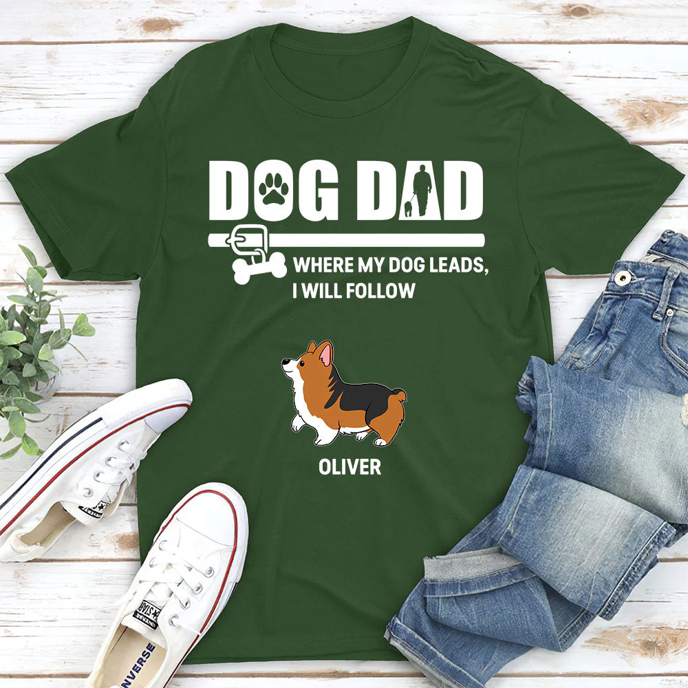 Dog Dad - Personalized Custom Unisex T-shirt - Image 5