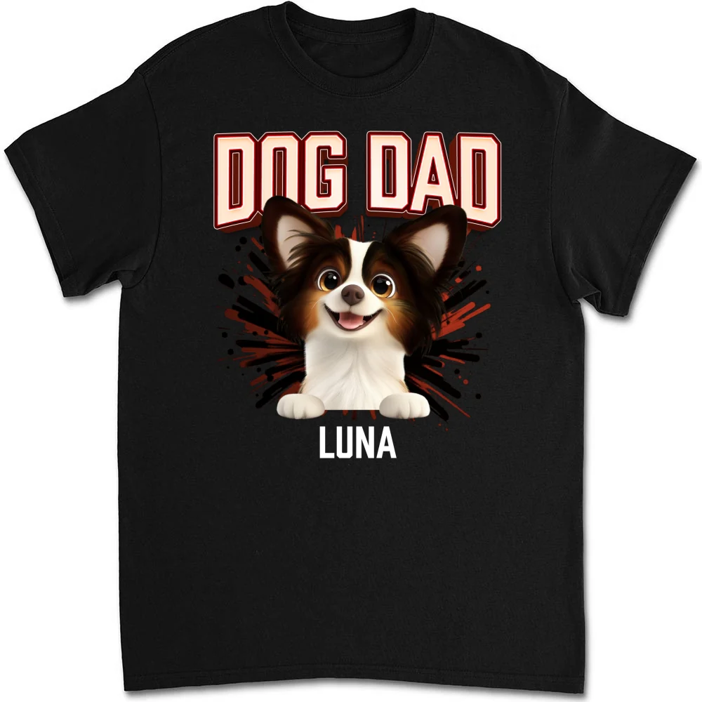 Dog Dad Red - Personalized Custom Unisex T-shirt - Image 5