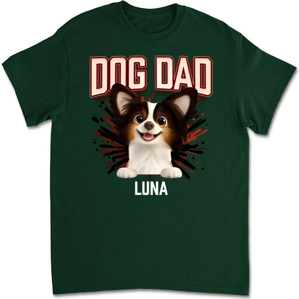 Dog Dad Red - Personalized Custom Unisex T-shirt - Image 7
