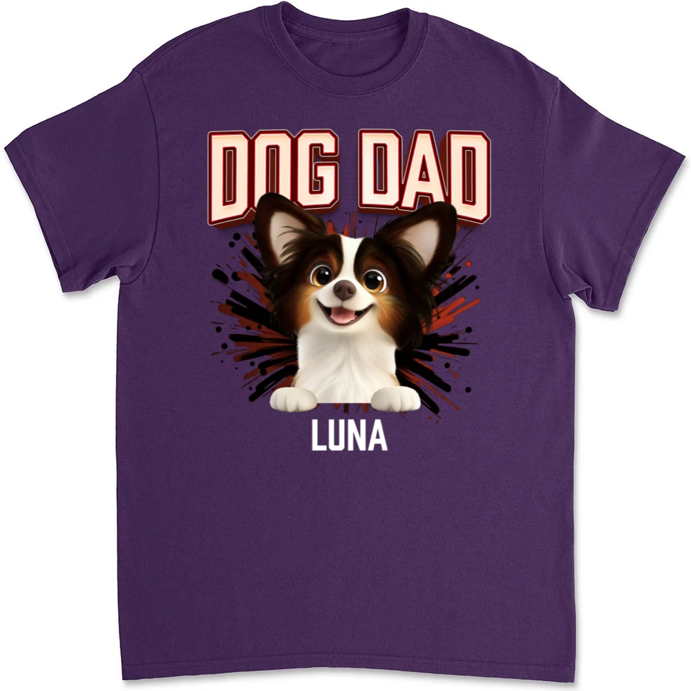 Dog Dad Red - Personalized Custom Unisex T-shirt - Image 8