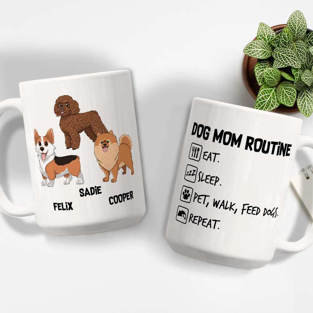 Dog Dad Routine - Personalized Custom Coffee Mug - Image 5